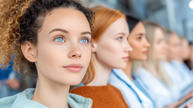 Diverse women in public health access waiting area highlighting healthcare diversity and accessibility - Powered by Adobe