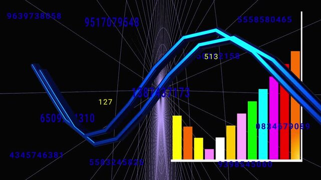 Dynamic Infographic Financial Performance Visualization with Arrows and Statistical Data