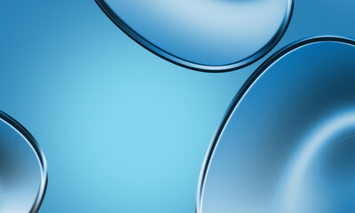 Futuristic Glass Surface Abstract in Cyan Blue Gradient