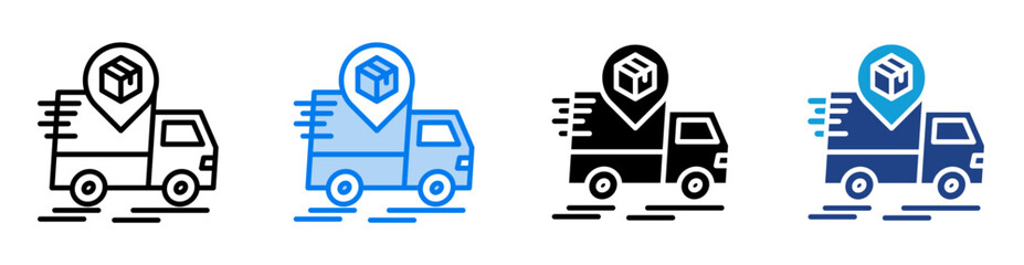 Fast delivery icon set multiple style collection