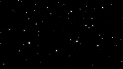 Loop White snow flake falling on black background - Powered by Adobe
