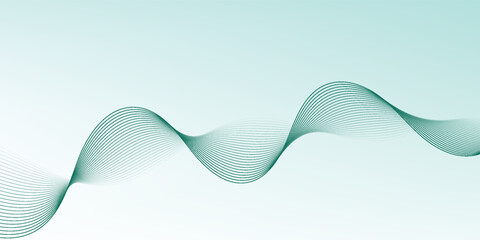 Green curved shape with gold line vector design. Luxury green background. Green abstract background. Luxury style. Suit for banner, business card, invitation,