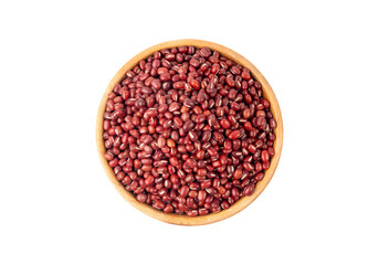 Red adzuki beans isolated, raw azuki bean pile, Vigna angularis legume seeds, dry red mung bean