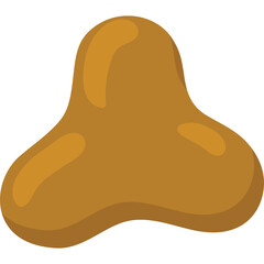 A simple 3d rendered brown abstract shape on a transparent background