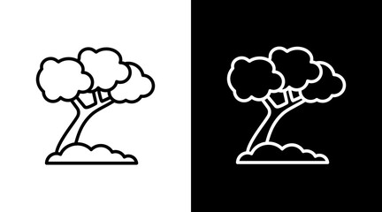 Tree  White Icon Set Design