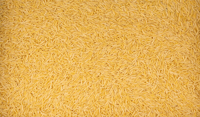 Raw orzo pasta, risoni or kritharaki pile