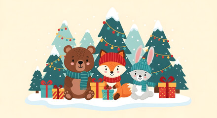 christmas tree with teddy bear