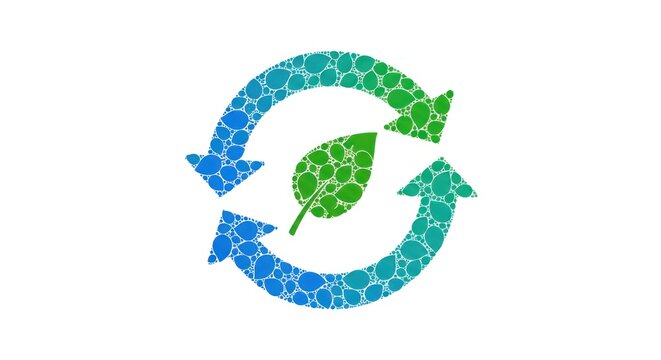 Recycle Symbol with Leaf - Eco-Friendly and Sustainable Practices.