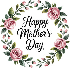 Elegant floral wreath for Mother's Day celebration conveying love and appreciation in a delicate, pastel design, perfect for cards and social media posts
