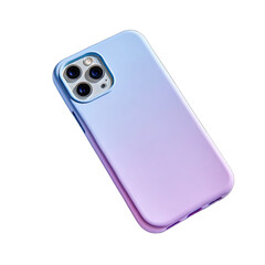 Gradient phone case, blue to purple. Camera showing