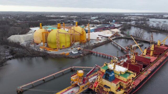 Aerial Footage of the Riverside Industrial Complex Delaware River
