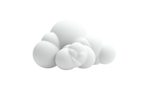 Cumulus cloud, rendered softly, with smooth edges