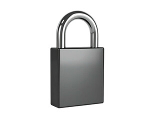 Fototapeta premium Metallic padlock, simple design, on a black background