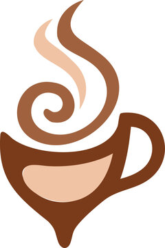 Coffee Logo Illustration, Minimal vector coffee fusion spiral logo &ndash; warmth meets sweetness