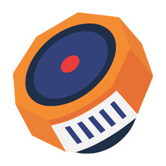 smoke detector system technology icon flat color vector illustration template design