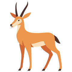 Impala gazelle wild animal flat color vector illustration template design