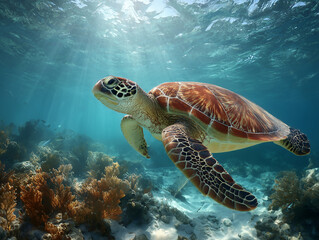 Fototapeta premium Underwater Paradise of Vibrant Coral Reefs
