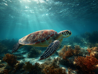 Obraz premium Underwater Paradise of Vibrant Coral Reefs