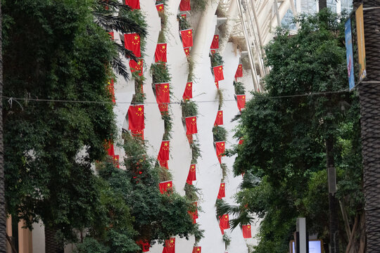 red flags on chinese National Day