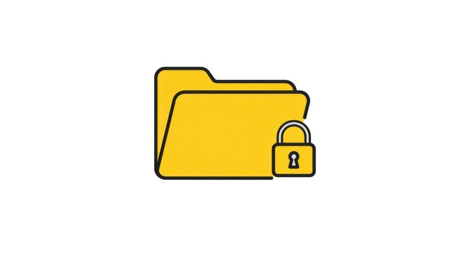 Secure Folder Icon - Protecting Data and Information with a Lock.