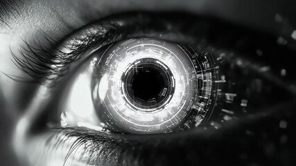 Human eye connecting with advanced digital technology - Powered by Adobe