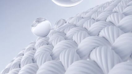 Soft, waterproof fiber fabric, breathable, brings a cool feeling, and rainproof. Close-up of textile fibers. Perfect for sportswear, quick-drying clothing, clothing material solutions, 3D rendering.