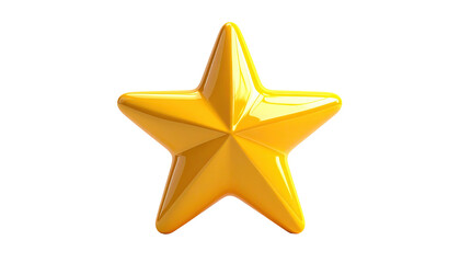 Glossy golden star, five points, center view