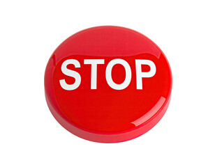 A shiny, red, circular stop sign on a black background