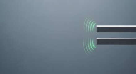 Green Light Waves Emanating from Modern Device, Data Transfer an