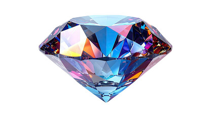 Faceted diamond in full frame sparkles on a dark background