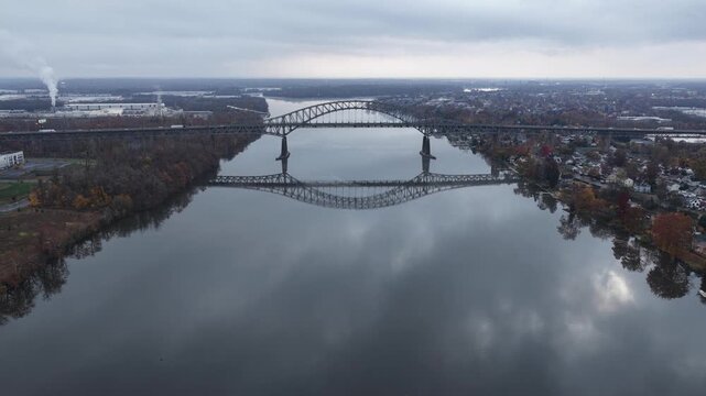 Aerial View of the Delaware River&ndash;Turnpike Toll Bridge
