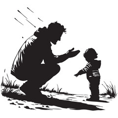 A tender moment between a father and child, , showcasing the beauty of connection and shared experience