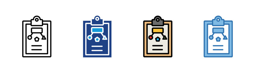 Task Plan icon set multiple style collection