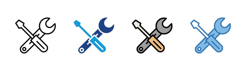 Maintenance icon set multiple style collection
