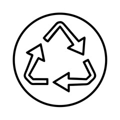 A circular recycling symbol for eco friendly practices