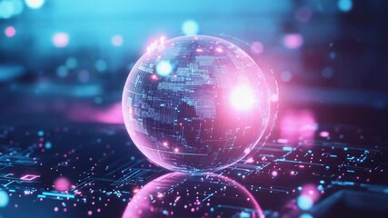 Global network data transfer connecting modern technology system - Powered by Adobe