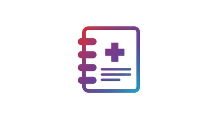 Fototapeta premium Medical record icon with gradient color for healthcare concept.