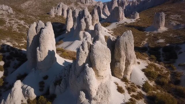Unusual Rock Formations in a Landscape