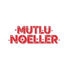 Fototapeta premium Mutlu Noeller text with stars, a happy Christmas message in red for greeting card design or holiday celebration.