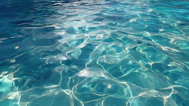 A serene image of shimmering turquoise water with gentle ripples, reflecting light and creating a tranquil atmosphere.