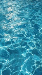 Obraz premium A vibrant, abstract representation of shimmering blue water, showcasing light reflections and fluid patterns.