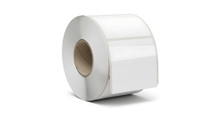 Roll Of Blank White Shipping Labels On A Cardboard Core label roll blank labels