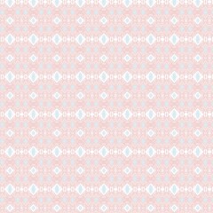 An eye-shaped ornamental pattern in pastel pink and light blue, creates a background for the ikat weaving