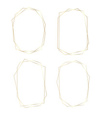 Golden irregular geometric frames minimal luxury abstract polygon outlines