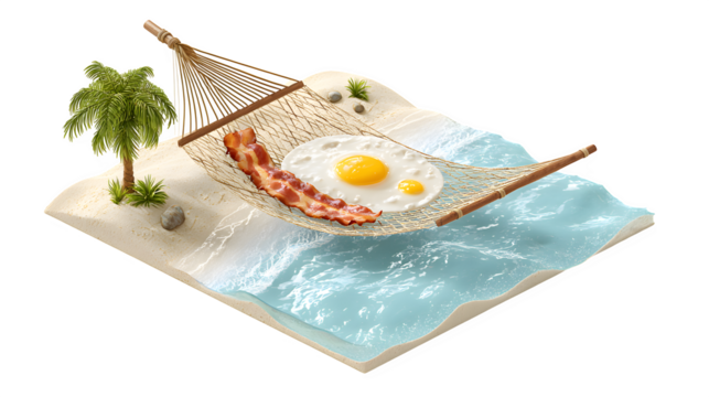 Breakfast in Paradise, isolated on transparent background