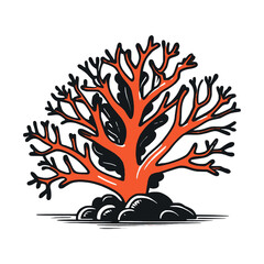 Fototapeta premium illustration of cartoon coral tree