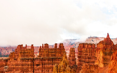 Bryce canyon national park in cloudy day