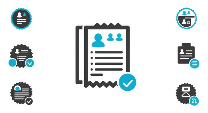 Iconic Representation of Data Validation and Verification Processes.