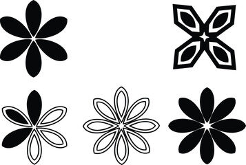 Fototapeta premium Collection of flower vector shapes floral design graphic elements