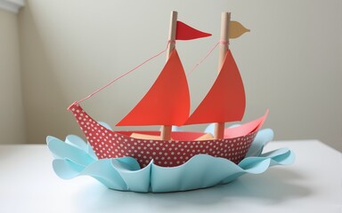 Papierschiffchen - Roter Leader. High quality